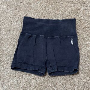 Black High-Waisted Workout Shorts